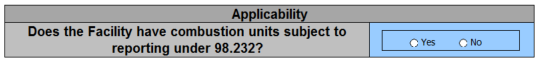 Image of applicability table for 2016-2023 Combustion Equipment at Onshore Petroleum and Natural Gas Production Facilities, Onshore Petroleum and Natural Gas Gathering and Boosting Facilities, and Natural Gas Distribution Facilities